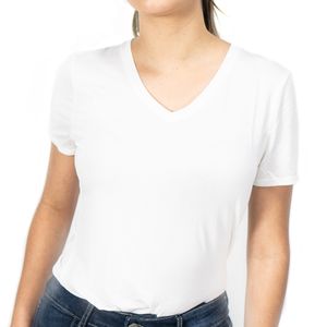Camiseta Básica Cuello V Blanca