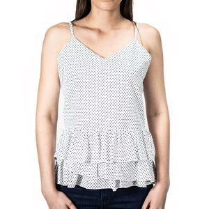 Blusa Blanca con Polka Dots Negro