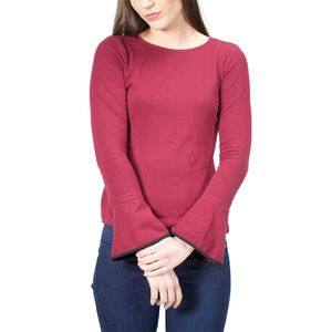 Blusa Manga Trompeta Vino