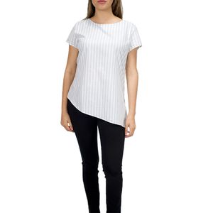 Blusa Asimetrica Gris Rayas