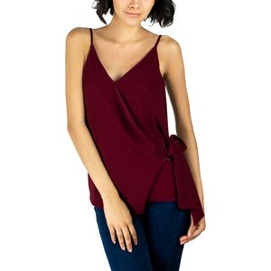 Cosplay Blusa con Tiras Cross Wrap Detail Vino