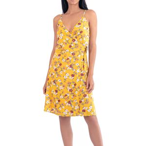 Vestido Cruzado Amarillo Floreado