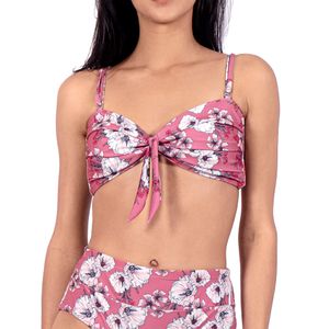 Top Bikini Rosa Floreado
