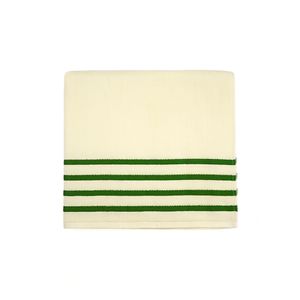 Toalla Mediana Blanca con Rayas Verdes