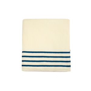 Toalla Grande Blanca con Rayas Azules
