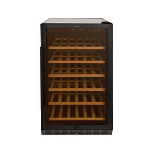 Enfriador de Vino 72 Botellas, con Estantes Ajustables, Iluminación LED, Funcionamiento Silencioso y Vidrio Templado
