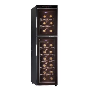 Enfriador de Vinos de Acero inoxidable, para 18 Botellas, 110 Volteos, con Panel Digital, Adaptable a Cualquier Espacio, de Enfriamiento Uniforme