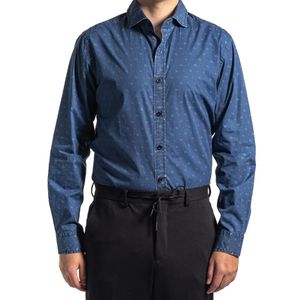 Slim Button Collar Estampado Rombos