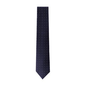 Corbata de Seda con Logo Azul Marino