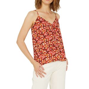 Top Lencero Floral Granate