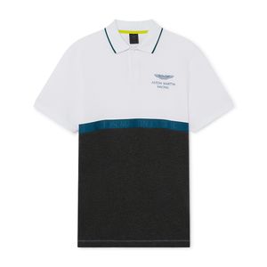 Polo Pieced Aston Martin Blanco y Gris
