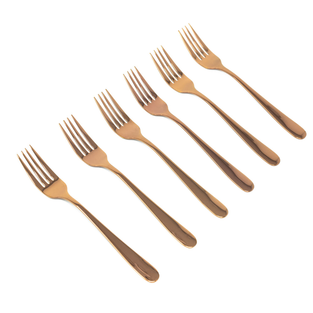 Set de 6 tenedores de postre de acero — El Clon