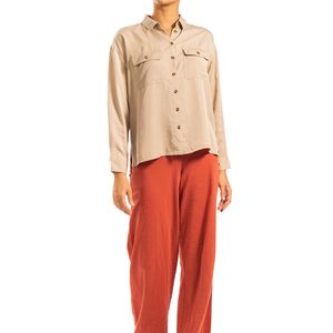 Camisa Fluida de Lyocell Beige