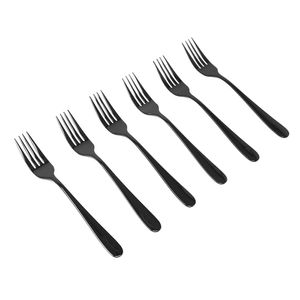 Set de 6 Tenedores de Mesa Acero Negro Brillante