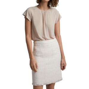 Falda Corta Desflecada Jacquard Ivory