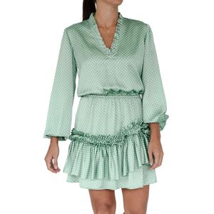 Amaia Vestido con vuelos Verde