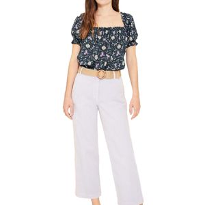 Blusa Manga Abullonada Azul