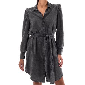 Woven Dress Adele Black Acid Wash