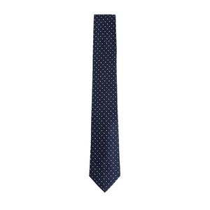 Corbata de Seda Azul Marino Plateado