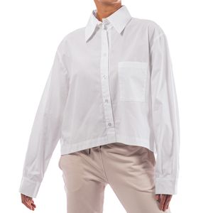 Cropped Button Down Shirt White