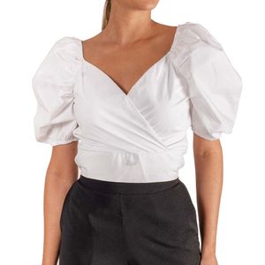 Top cruzado con Manga Julieta Blanco