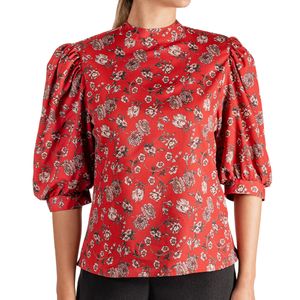 Top Mangas Bombè Print Floral