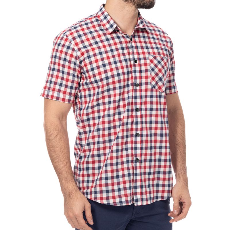 camisa-elaborada-en-popelina-algodon-100-estampado-a-cuadros-mangas-cortas-co-cun-003-2