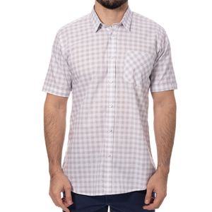 Camisa M/C Cuadros Gris