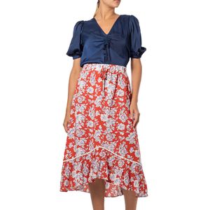 Falda Floral Pasley Rojo