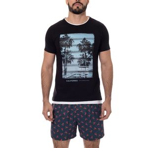 Camiseta Estampada California Negro