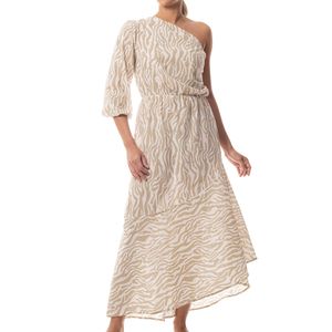 Vestido Asimetrico Blanco Print
