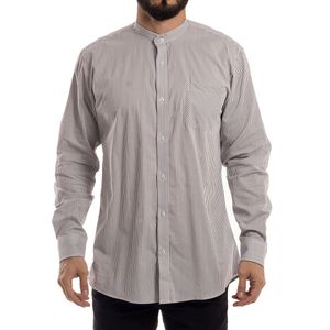 Camisa M/L Henley Gris Blanco