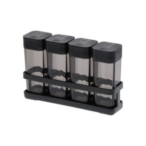 Botellas Especias y Condim 4 PCS Negro