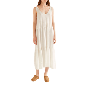 Vestido Detalle Volante Crudo