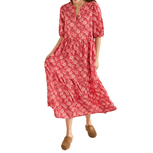 Vestido Estampado Block Print Flores
