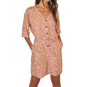 Mono Fluido Estampado Flores Camel
