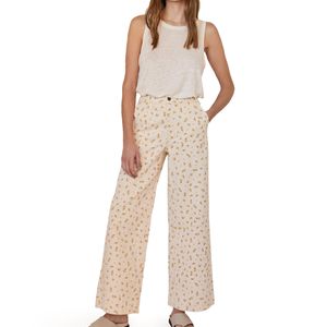 Pantalon Denim Pernera Ancha Flores