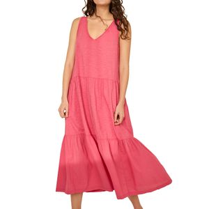 Vestido Detalle Volantes Rosa
