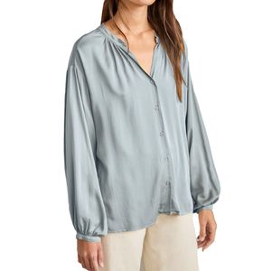 Camisa Mangas Fruncidas Grisaceo