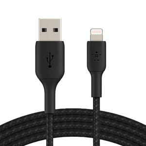 Cable de carga Lightning trenzado Negro