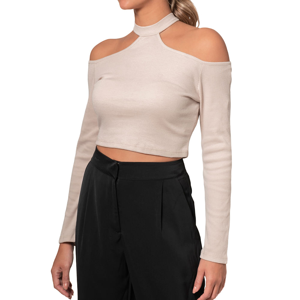 Cut Out Rib Top Nude - Unity Stores