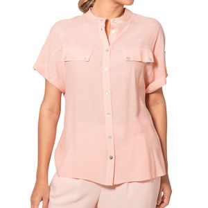 Blusa Cuello Mandarin Rosado