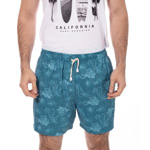 Swim Trunk Estampado Mar Turquesa