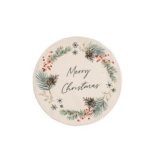 Individuales Round Merry Christmas Pack 4