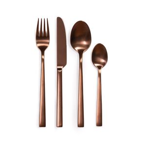Set de 16 Cubiertos en Bronce Satinado