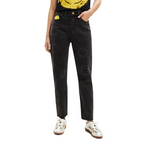 Denim Long Trouser Smiley Negro