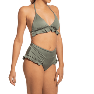 Bottom Bikini Ruffle Verde Oliva