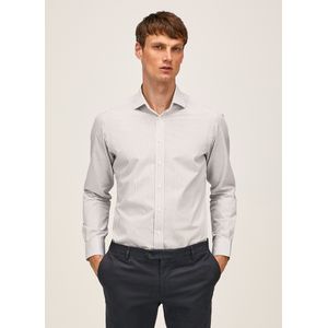Shirt Grey Poplin Stripe White Grey