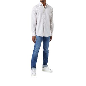 Shirt Tan Melange Eng Str White Tan