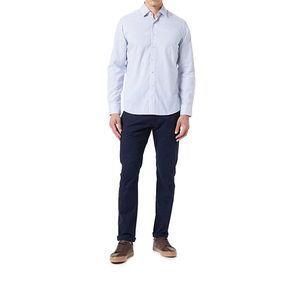 Shirt Melange Twill Stripe White Blue
